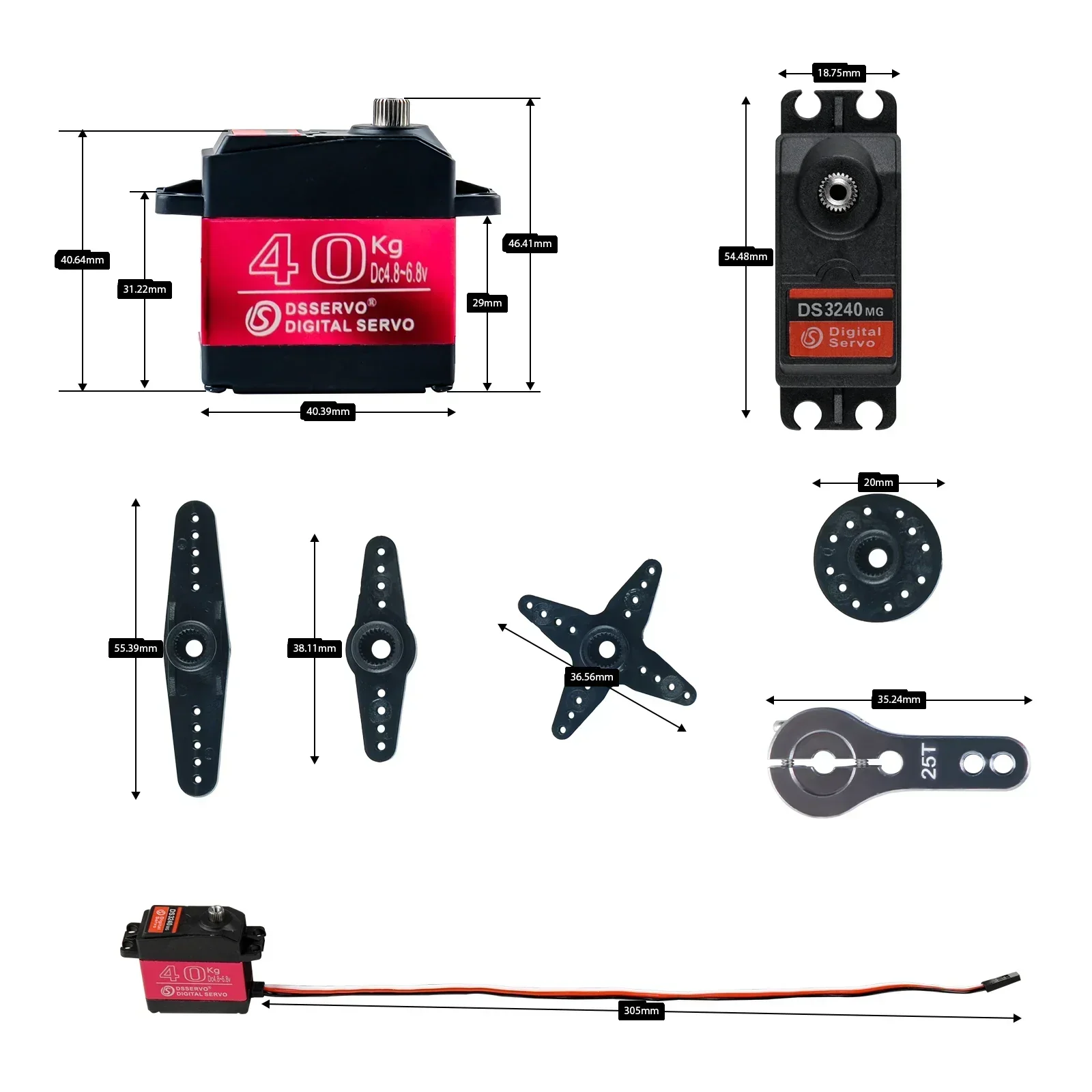 Digital Servo 40KG 180/270 Deg - مراجعة Robot Arm Motor وسعره