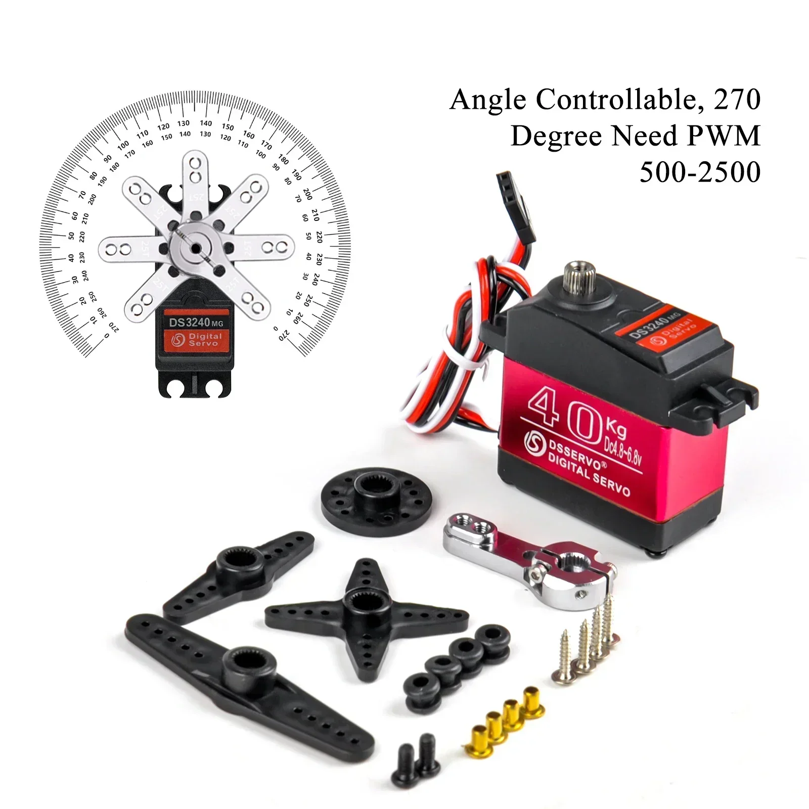 Digital Servo 40KG 180/270 Deg - مراجعة Robot Arm Motor وسعره