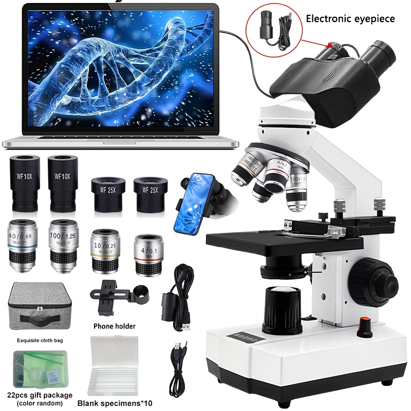 Professional LED Binocular Mic - مراجعة Microscope Compound 40X وسعره