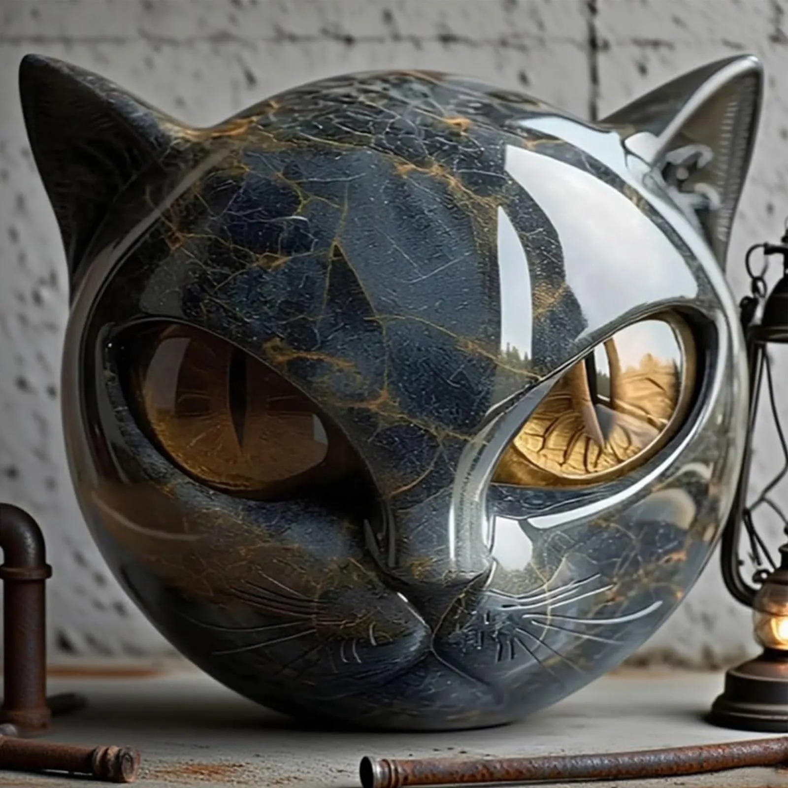 Decorative Black Cat Stone Fig - مراجعة Newton Cradle Large وسعره