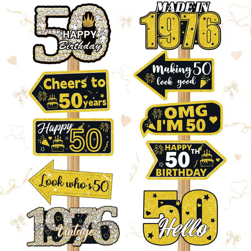 50th Birthday Yard Signs Black - مراجعة Science Of Happiness وسعره