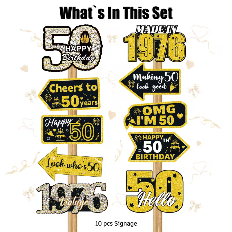 50th Birthday Yard Signs Black - مراجعة Science Of Happiness وسعره