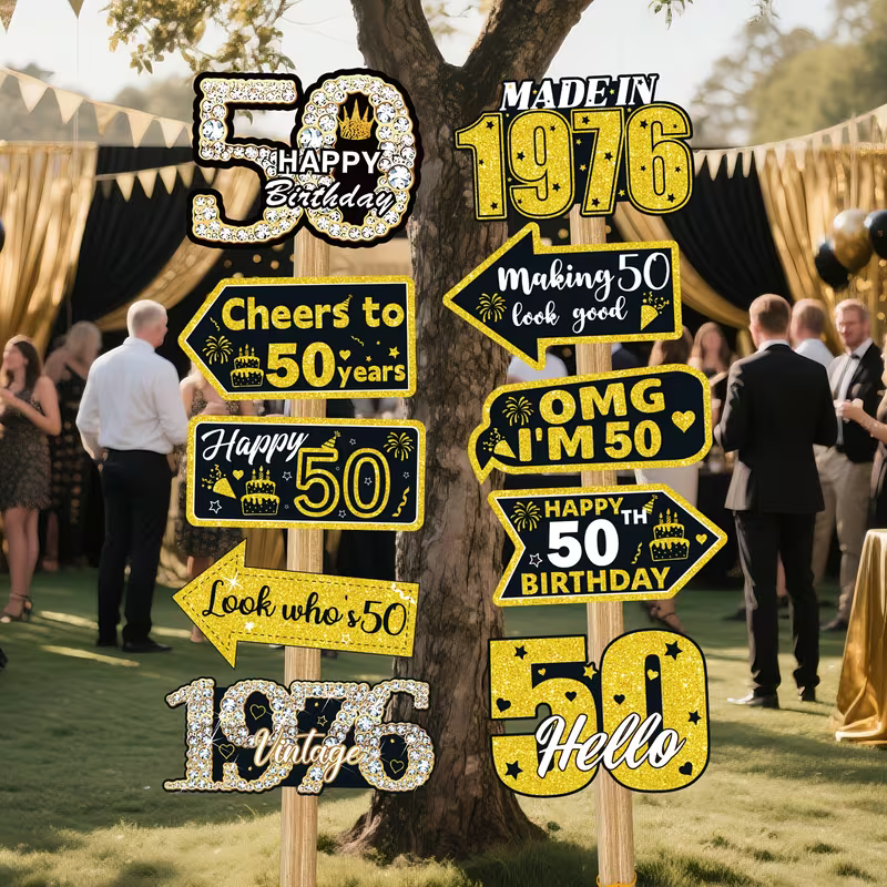 50th Birthday Yard Signs Black - مراجعة Science Of Happiness وسعره