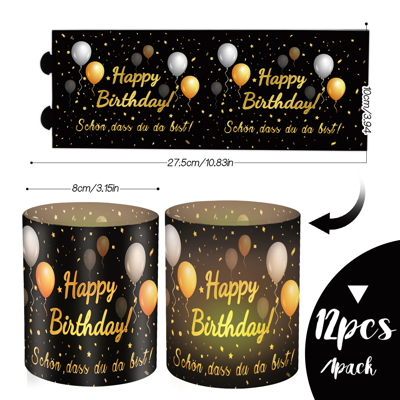 12pcs Happy Birthday Candle Ta - مراجعة Science Of Happiness وسعره
